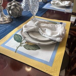 VILLEROY & BOCH CITRUS YELLOW-REVERSIBLE set of 7 placemats NWT